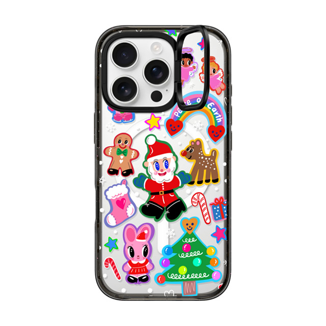 I Scream Colour x CASETiFY iPhone 16 Pro ケース ブラック インパクトリングスタンドケース MagSafe対応 Santa is coming!