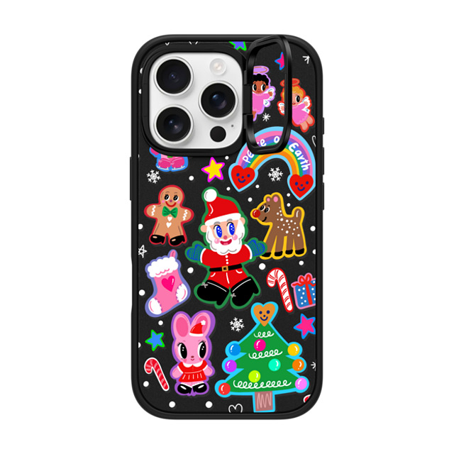 I Scream Colour x CASETiFY iPhone 16 Pro ケース マットブラック インパクトリングスタンドケース MagSafe対応 Santa is coming!