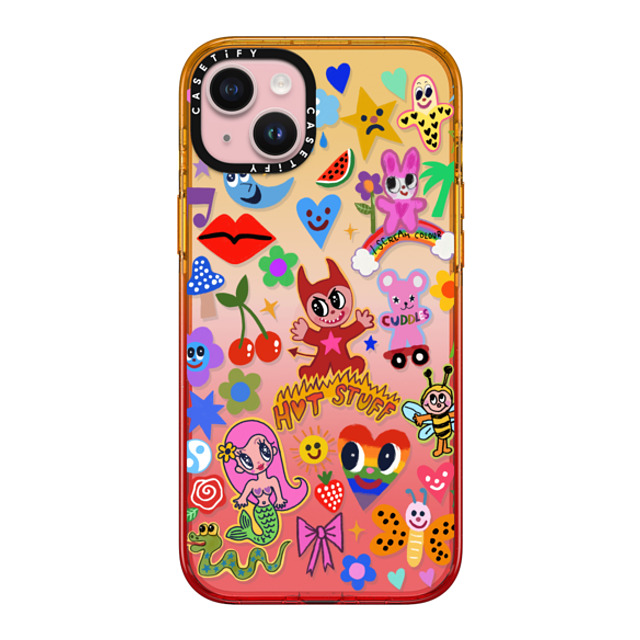 I Scream Colour x CASETiFY iPhone 15 Plus ケース Peach Haze インパクトケース HOT STUFF