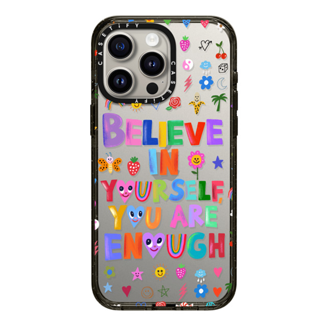 I Scream Colour x CASETiFY iPhone 15 Pro Max ケース ブラック インパクトケース BELIEVE IN YOURSELF