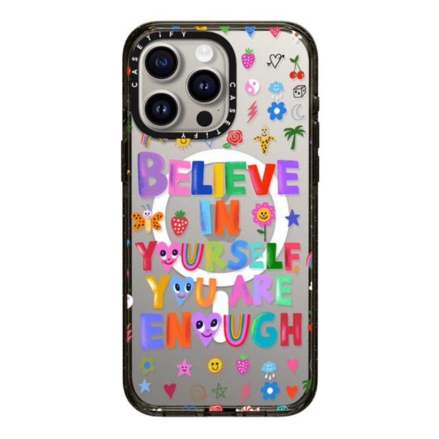 I Scream Colour x CASETiFY iPhone 15 Pro Max ケース ブラック インパクトケース MagSafe対応 BELIEVE IN YOURSELF