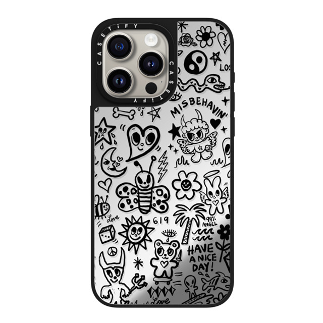 I Scream Colour x CASETiFY iPhone 15 Pro Max ケース Silver on Black ミラーケース MagSafe対応 MISBEHAVIN'