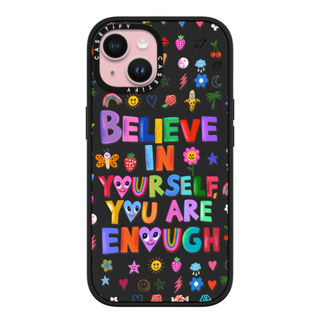 I Scream Colour x CASETiFY iPhone 15 ケース マットブラック インパクトケース MagSafe対応 BELIEVE IN YOURSELF