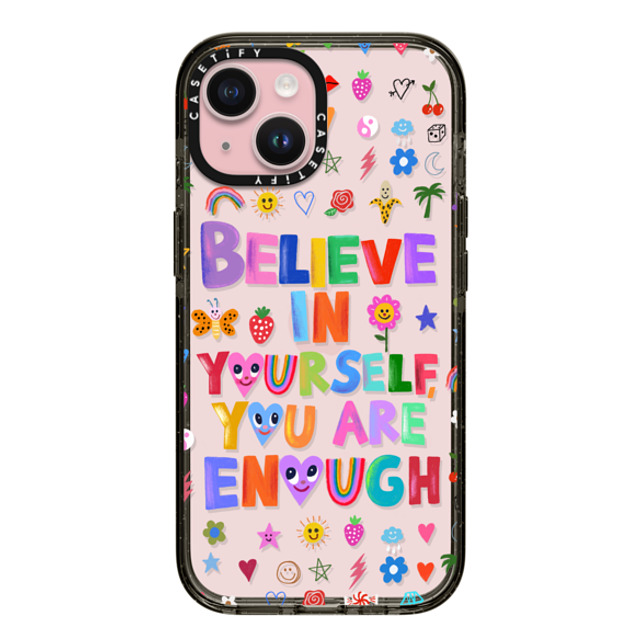 I Scream Colour x CASETiFY iPhone 15 ケース ブラック インパクトケース BELIEVE IN YOURSELF