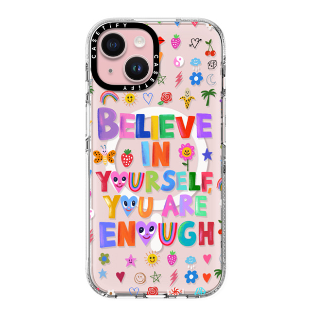 I Scream Colour x CASETiFY iPhone 15 ケース クリア クリア ケース MagSafe対応 BELIEVE IN YOURSELF