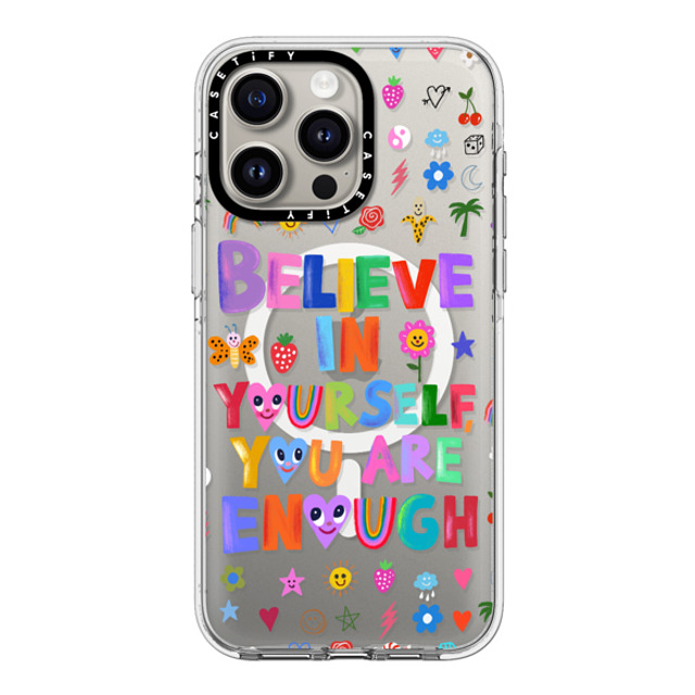 I Scream Colour x CASETiFY iPhone 15 Pro Max ケース クリア クリア ケース MagSafe対応 BELIEVE IN YOURSELF