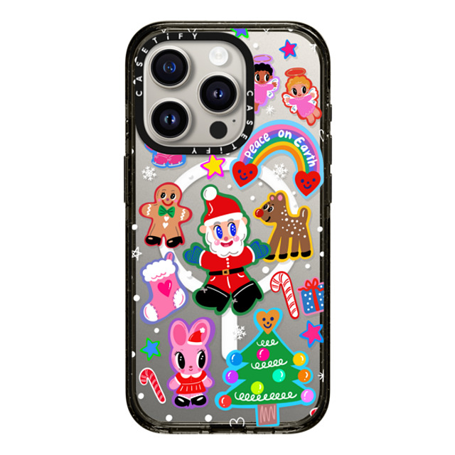 I Scream Colour x CASETiFY iPhone 15 Pro ケース ブラック インパクトケース MagSafe対応 Santa is coming!