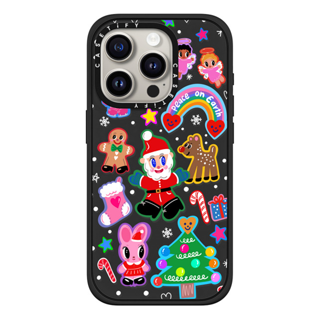 I Scream Colour x CASETiFY iPhone 15 Pro ケース マットブラック インパクトケース MagSafe対応 Santa is coming!