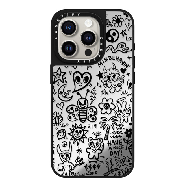 I Scream Colour x CASETiFY iPhone 15 Pro Case Silver on Black ミラーケース MagSafe対応 MISBEHAVIN' I Scream Colour x CASETiFY iPhone 15 Pro Case Silver on Black ミラーケース MagSafe対応 MISBEHAVIN'