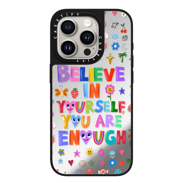 I Scream Colour x CASETiFY iPhone 15 Pro Case Silver on Black ミラーケース MagSafe対応 BELIEVE IN YOURSELF I Scream Colour x CASETiFY iPhone 15 Pro Case Silver on Black ミラーケース MagSafe対応 BELIEVE IN YOURSELF