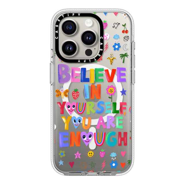 I Scream Colour x CASETiFY iPhone 15 Pro Case Clear Clear Case MagSafe Compatible BELIEVE IN YOURSELF I Scream Colour x CASETiFY iPhone 15 Pro Case Clear Clear Case MagSafe Compatible BELIEVE IN YOURSELF