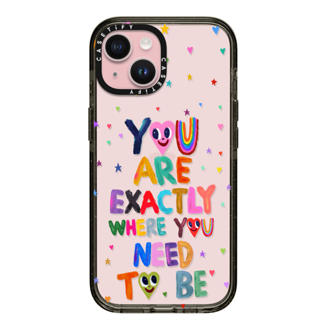 I Scream Colour x CASETiFY iPhone 15 ケース ブラック インパクトケース You are exactly where you need to be