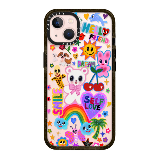 I Scream Colour x CASETiFY iPhone 13 ケース ブラック インパクトケース ステッカー