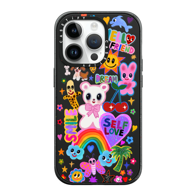 I Scream Colour x CASETiFY iPhone 14 Pro ケース マットブラック インパクトケース MagSafe対応 ステッカー