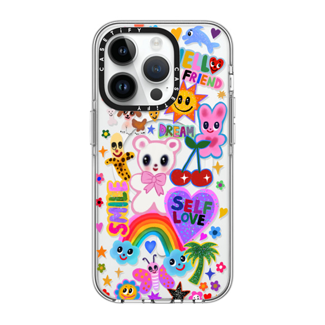 I Scream Colour x CASETiFY iPhone 14 Pro ケース クリア クリア ケース MagSafe対応 ステッカー