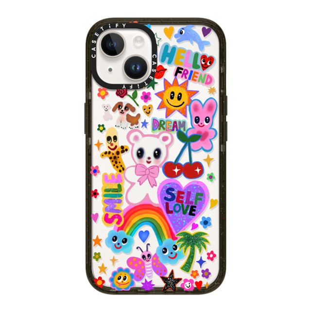 I Scream Colour x CASETiFY iPhone 14 ケース ブラック インパクトケース ステッカー