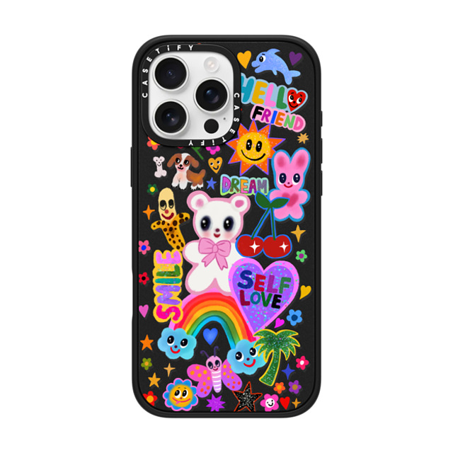 I Scream Colour x CASETiFY iPhone 16 Pro Max ケース マットブラック インパクトケース MagSafe対応 ステッカー