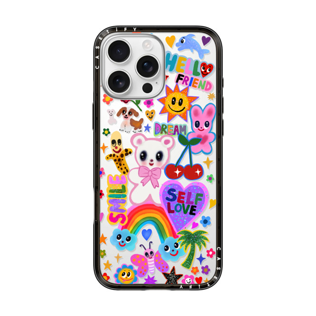 I Scream Colour x CASETiFY iPhone 16 Pro Max ケース ブラック インパクトライトケース ステッカー