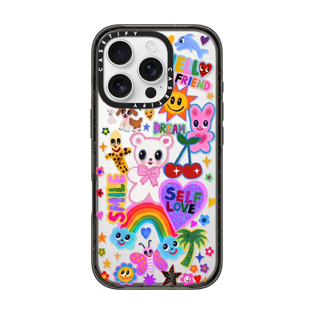 I Scream Colour x CASETiFY iPhone 16 Pro ケース ブラック インパクトケース ステッカー