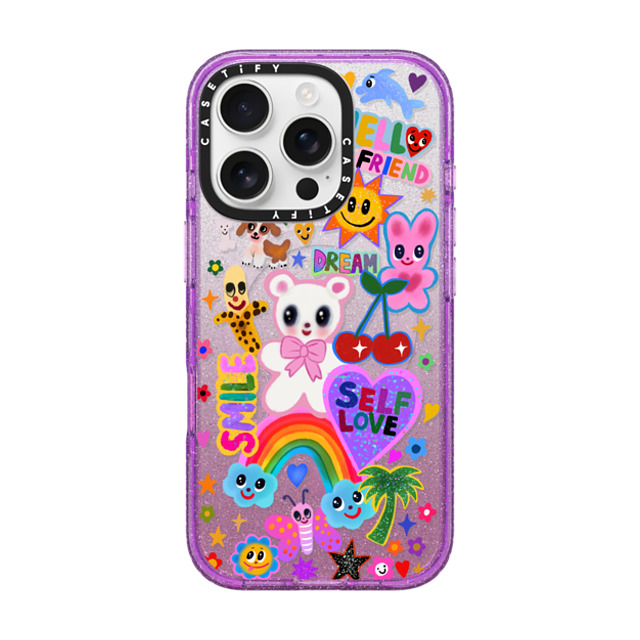I Scream Colour x CASETiFY iPhone 16 Pro Case Glitter Purple Impact Case MagSafe Compatible ステッカー I Scream Colour x CASETiFY iPhone 16 Pro Case Glitter Purple Impact Case MagSafe Compatible ステッカー