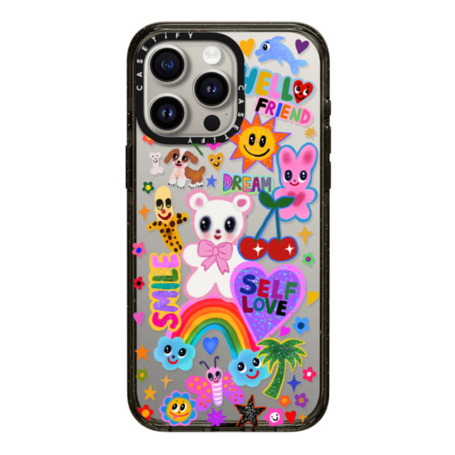 I Scream Colour x CASETiFY iPhone 15 Pro Max ケース ブラック インパクトケース ステッカー