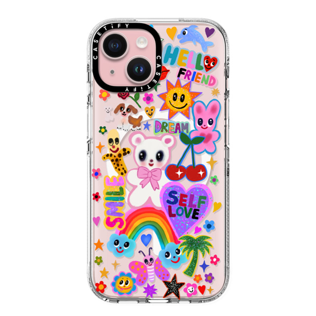 I Scream Colour x CASETiFY iPhone 15 ケース クリア クリア ケース MagSafe対応 ステッカー