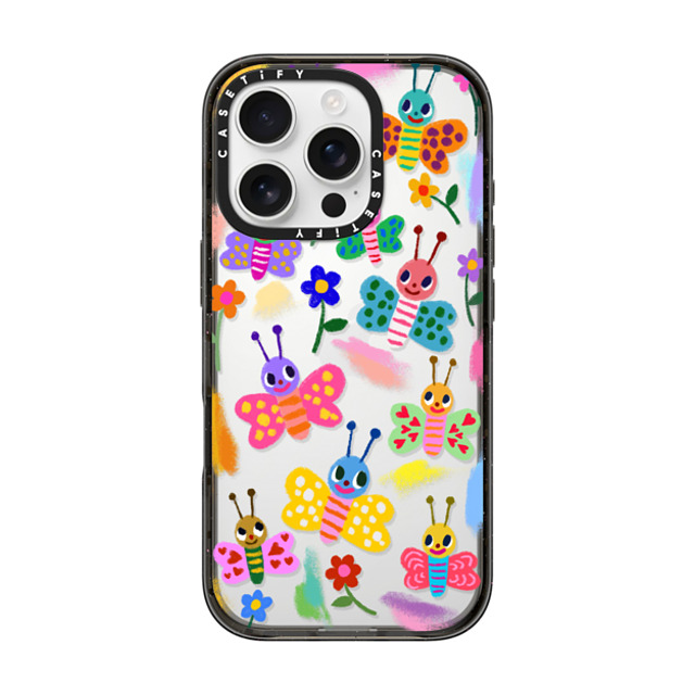 I Scream Colour x CASETiFY iPhone 16 Pro Case Floral,Butterfly Black Impact Case Butterflies Mother's Day I Scream Colour x CASETiFY iPhone 16 Pro Case Floral,Butterfly Black Impact Case Butterflies Mother's Day
