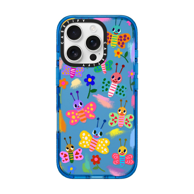 I Scream Colour x CASETiFY iPhone 16 Pro Case スカイブルー Impact Case Butterflies I Scream Colour x CASETiFY iPhone 16 Pro Case スカイブルー Impact Case Butterflies