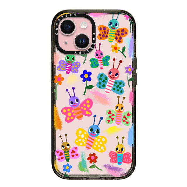 I Scream Colour x CASETiFY iPhone 15 Case Floral,Butterfly Black インパクトケース Butterflies Mother's Day I Scream Colour x CASETiFY iPhone 15 Case Floral,Butterfly Black インパクトケース Butterflies Mother's Day