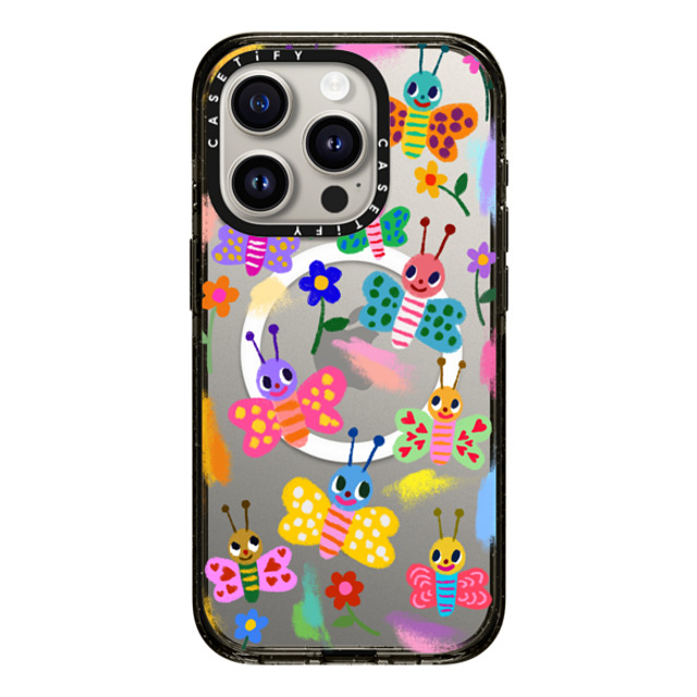 I Scream Colour x CASETiFY iPhone 15 Pro Case Floral,Butterfly Black Impact Case MagSafe Compatible Butterflies Mother's Day I Scream Colour x CASETiFY iPhone 15 Pro Case Floral,Butterfly Black Impact Case MagSafe Compatible Butterflies Mother's Day