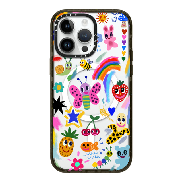 I Scream Colour x CASETiFY iPhone 14 Pro Max ケース ブラック インパクトケース MagSafe対応 Good vibes