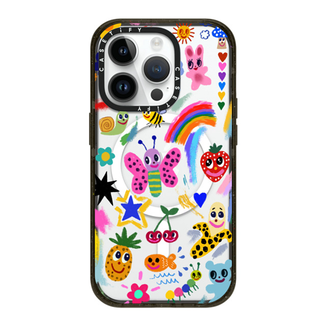 I Scream Colour x CASETiFY iPhone 14 Pro ケース ブラック インパクトケース MagSafe対応 Good vibes