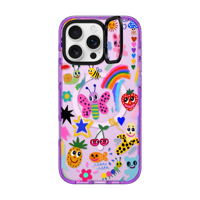 I Scream Colour x CASETiFY iPhone 16 Pro Max Case パープル インパクトリングスタンドケース MagSafe対応 Good vibes I Scream Colour x CASETiFY iPhone 16 Pro Max Case パープル インパクトリングスタンドケース MagSafe対応 Good vibes