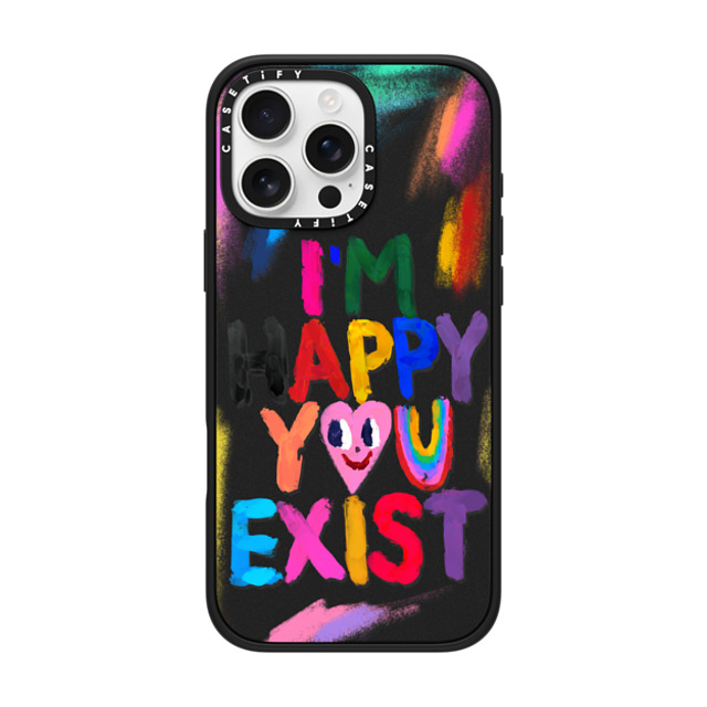 I Scream Colour x CASETiFY iPhone 16 Pro Max Case Heart,Cartoon Matte Black Impact Case MagSafe Compatible Happy you exist Back to School I Scream Colour x CASETiFY iPhone 16 Pro Max Case Heart,Cartoon Matte Black Impact Case MagSafe Compatible Happy you exist Back to School