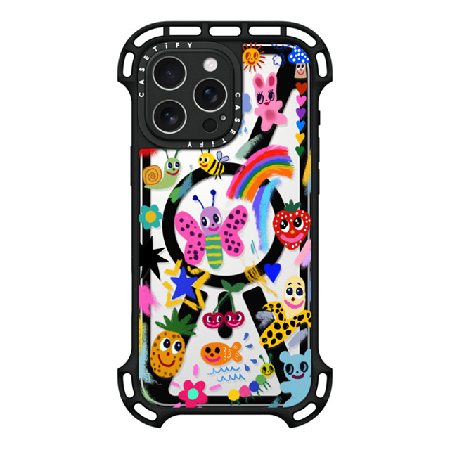 I Scream Colour x CASETiFY iPhone 16 Pro Max ケース ブラック ウルトラ バウンスケース MagSafe対応 Good vibes