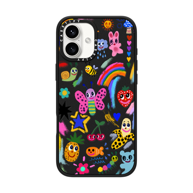 I Scream Colour x CASETiFY iPhone 16 Plus Case Matte Black Impact Case MagSafe Compatible Good vibes I Scream Colour x CASETiFY iPhone 16 Plus Case Matte Black Impact Case MagSafe Compatible Good vibes