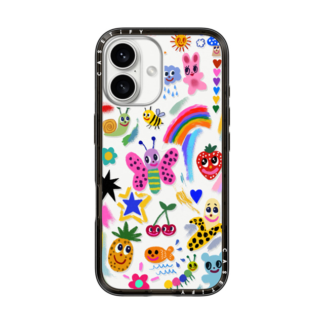 I Scream Colour x CASETiFY iPhone 16 Case Black インパクトライトケース Good vibes I Scream Colour x CASETiFY iPhone 16 Case Black インパクトライトケース Good vibes