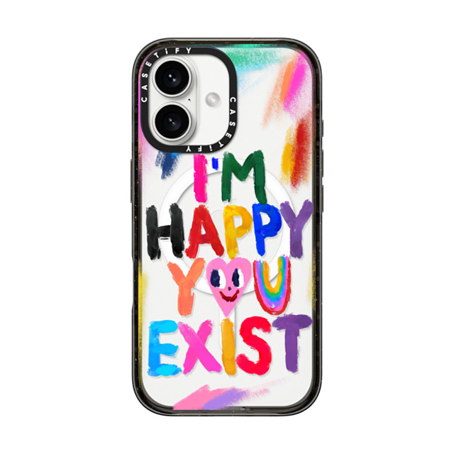 I Scream Colour x CASETiFY iPhone 16 Case Heart,Cartoon Black Impact Case MagSafe Compatible Happy you exist Back to School I Scream Colour x CASETiFY iPhone 16 Case Heart,Cartoon Black Impact Case MagSafe Compatible Happy you exist Back to School