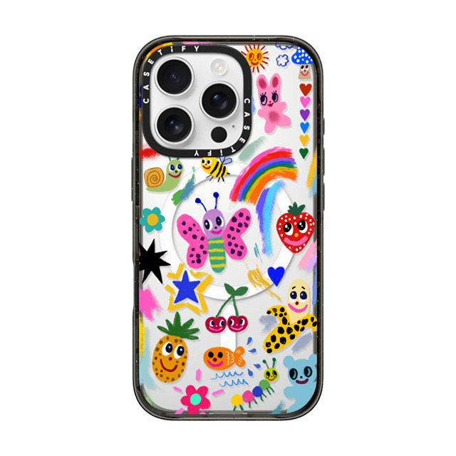 I Scream Colour x CASETiFY iPhone 16 Pro ケース ブラック インパクトケース MagSafe対応 Good vibes