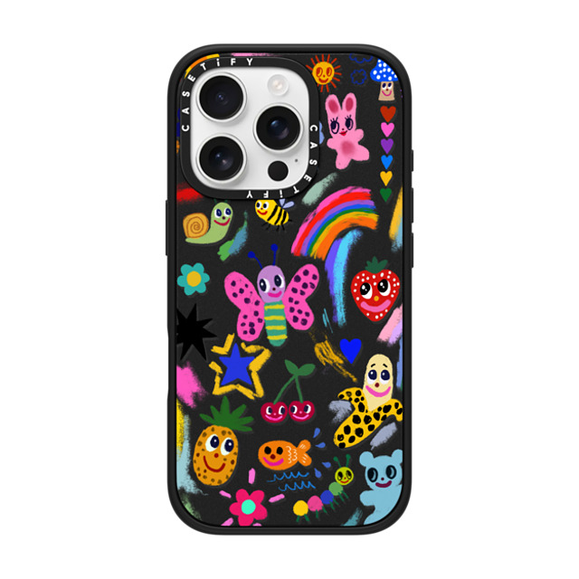 I Scream Colour x CASETiFY iPhone 16 Pro ケース マットブラック インパクトケース MagSafe対応 Good vibes