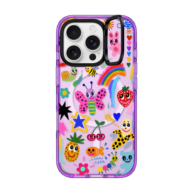 I Scream Colour x CASETiFY iPhone 16 Pro ケース Sticker,Butterfly パープル インパクトリングスタンドケース MagSafe対応 Good vibes Mother's Day I Scream Colour x CASETiFY iPhone 16 Pro ケース Sticker,Butterfly パープル インパクトリングスタンドケース MagSafe対応 Good vibes Mother's Day