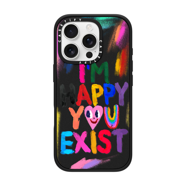 I Scream Colour x CASETiFY iPhone 16 Pro Case Heart,Cartoon Matte Black Impact Case MagSafe Compatible Happy you exist Back to School I Scream Colour x CASETiFY iPhone 16 Pro Case Heart,Cartoon Matte Black Impact Case MagSafe Compatible Happy you exist Back to School