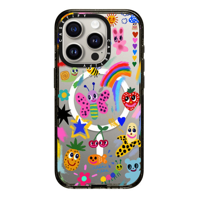 I Scream Colour x CASETiFY iPhone 15 Pro ケース ブラック インパクトケース MagSafe対応 Good vibes