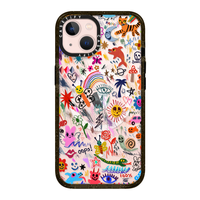 I Scream Colour x CASETiFY iPhone 13 ケース ブラック インパクトケース MagSafe対応 Wild paradise