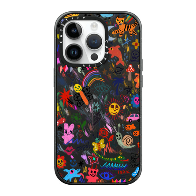 I Scream Colour x CASETiFY iPhone 14 Pro ケース マットブラック インパクトケース MagSafe対応 Wild paradise