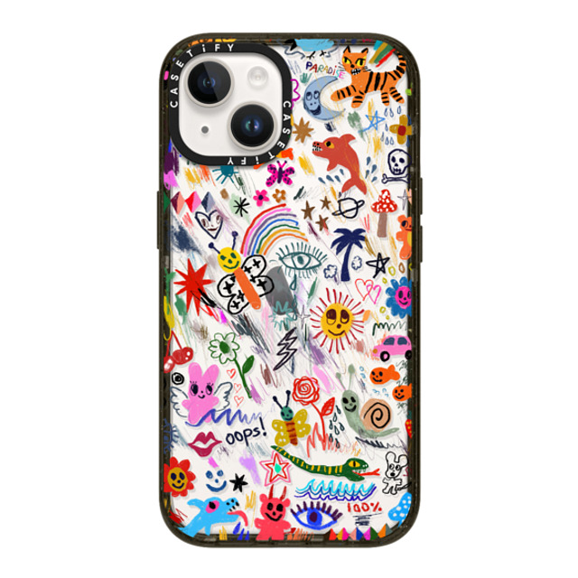 I Scream Colour x CASETiFY iPhone 14 ケース ブラック インパクトケース Wild paradise