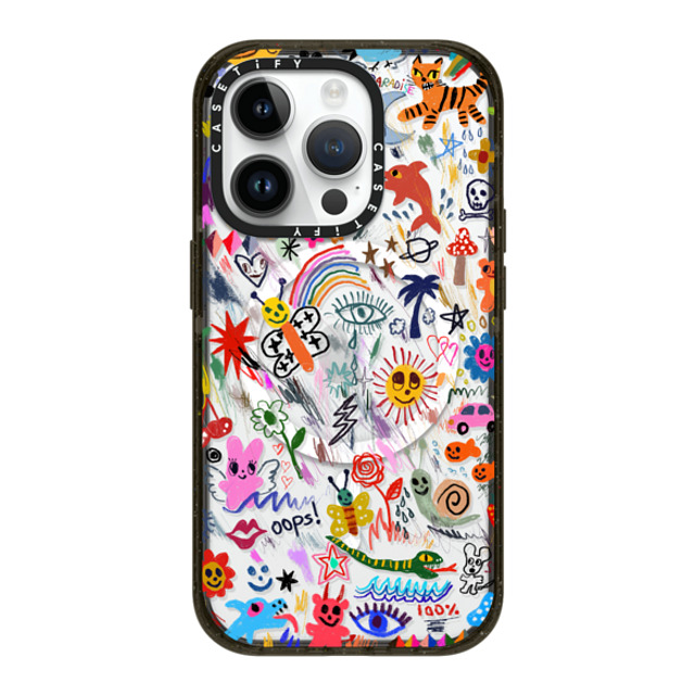 I Scream Colour x CASETiFY iPhone 14 Pro ケース ブラック インパクトケース MagSafe対応 Wild paradise