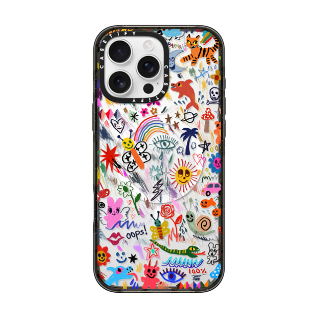 I Scream Colour x CASETiFY iPhone 16 Pro Max ケース ブラック インパクトケース MagSafe対応 Wild paradise