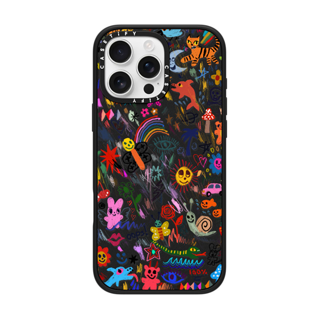 I Scream Colour x CASETiFY iPhone 16 Pro Max ケース マットブラック インパクトケース MagSafe対応 Wild paradise