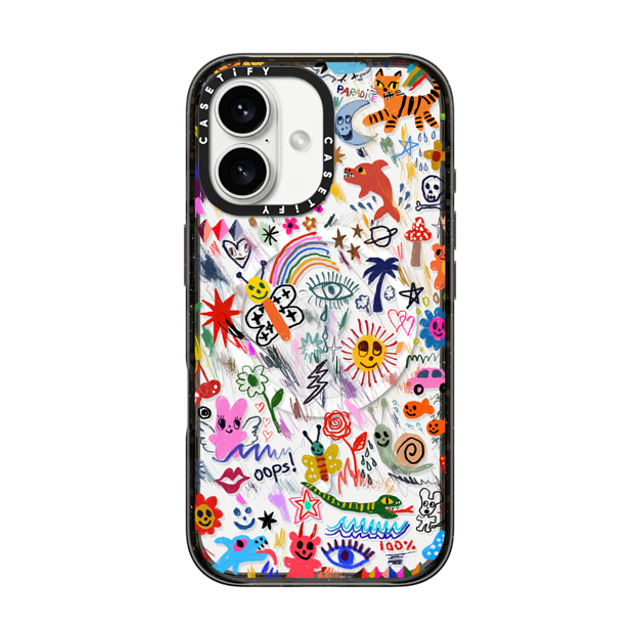 I Scream Colour x CASETiFY iPhone 16 ケース ブラック インパクトケース MagSafe対応 Wild paradise